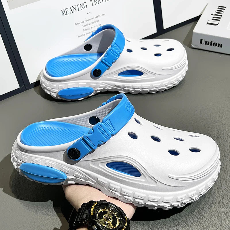 Summer Men's Thick Soled Non-Slip Breathable Toe-Cap Sandals Casual Beach Slippers