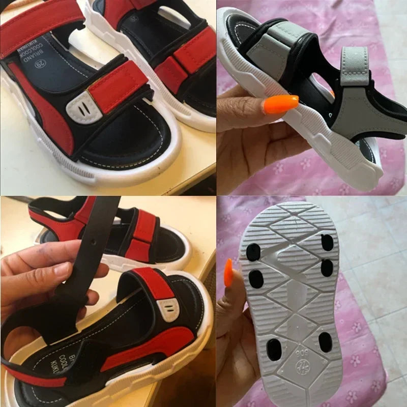 Summer Baby Sandals Solid Color Baby Boy Sandals Soft Sole Anti-slip Boys Girls Sandals Toddler Baby Shoes Beach