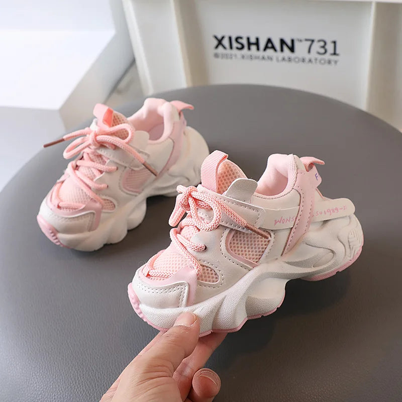 Kids Sport Sneakers for Boys Girls Spring Autumn Student Shoes Non-slip Mesh Breathable Children