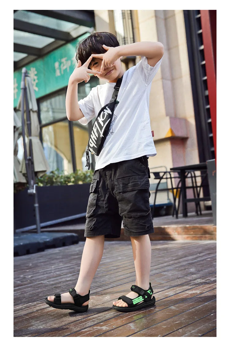 Summer Kids Sandals Breathable Boys Sandals Soft Comfortable Children's Shoes Outdoor Beach Girls Lightweight Slippers