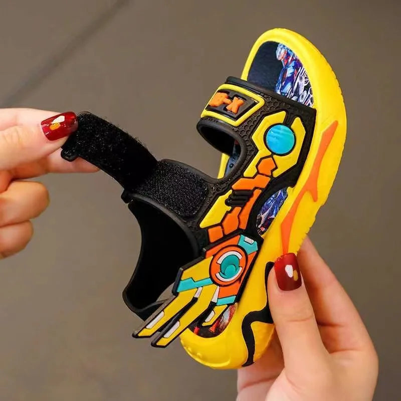 Upgraded Boys Sandals Soft Sole Anti Slip Sandal Cartoon Outwear Small and Medium Sized Children Beach Sandals