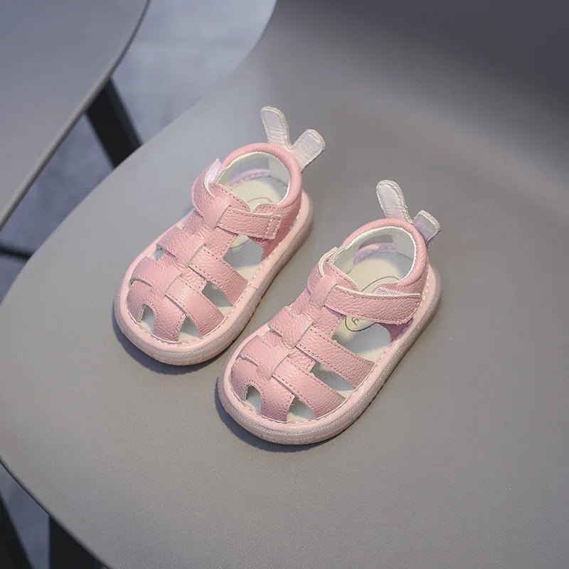 Baby Genuine Leather Sandals Boys & Girl's Summer Shoes Infant Toddler Shoes Non-slip Soft-soled Kids Children Casual Beach Sandals