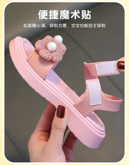 Kids From 2-9 Years Princess Shoes Summer Girls Sandals Casual School Kids Shoe Outdoor Beach Sandal Children's Student sneaker