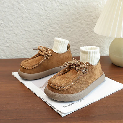 Kids Casual Loafers for Boys Girls 2025 New Autumn Toddler Walking Shoes Non-slip Thick Sole Retro Chic School Outdoor Footwear
