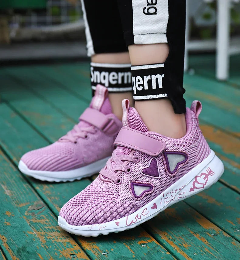 Girls Casual Shoes Children Light Mesh Sneakers Kids Summer Autumn Tenis Cute Sport Cartoon Running Sock Footwear Female