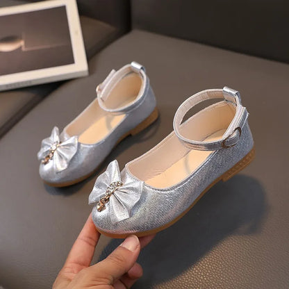 Girls Summer Versatile Rhinestone Fine Glitter Shoes Children Korean Version Bow Princess Sandals Girl Fashion Show Casual Shoes