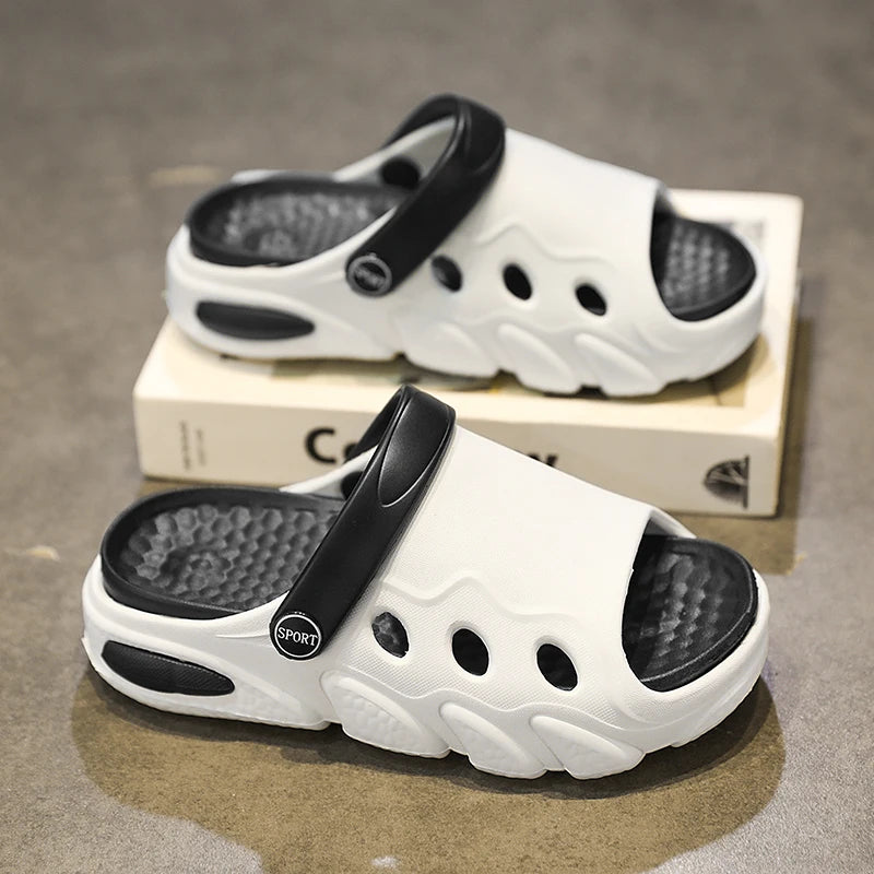 Soft-soled slippers Boys 2025 summer new two-wear children's flip-flops sandals girls breathable non-slip beach shoes