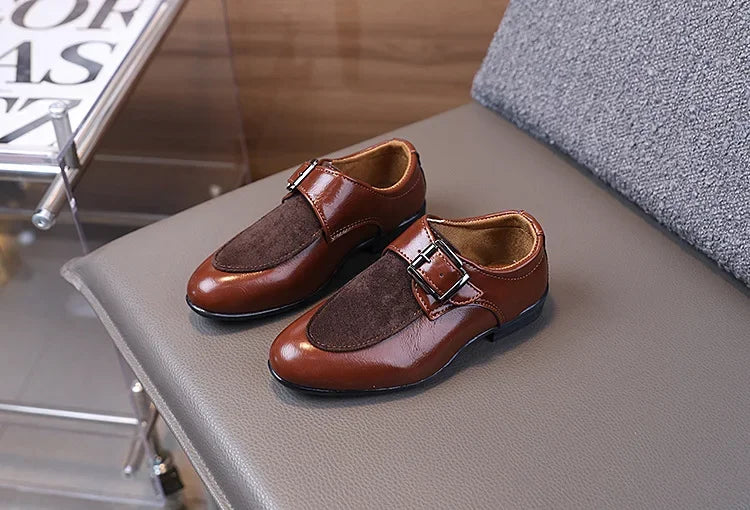 New Boy School Leather Shoes Pointed-toe Kids Formal Uniform Performance Loafers Fashion Versatile Children's Causal Low-heels