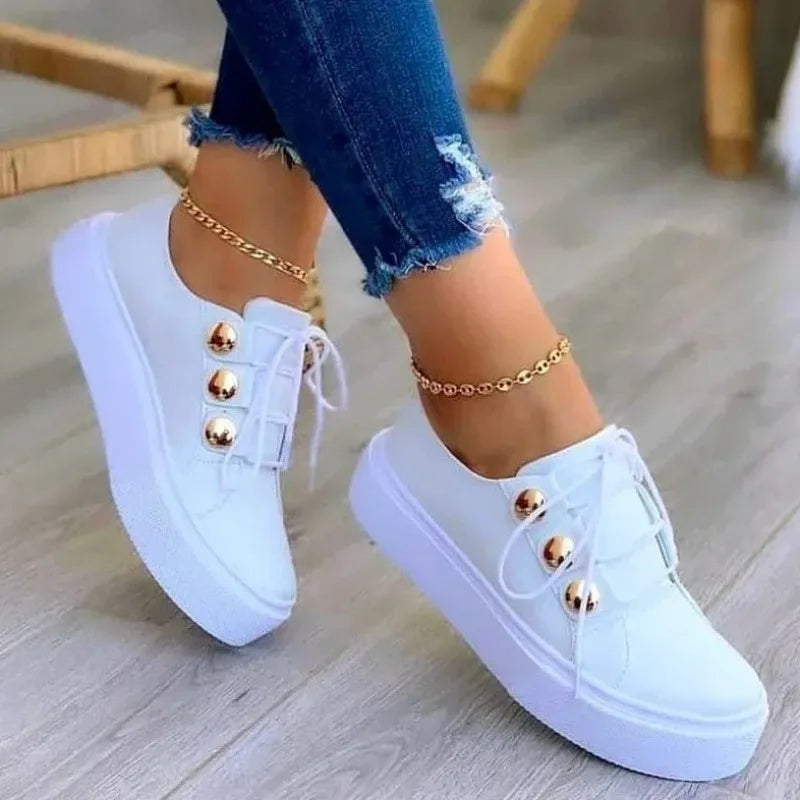 Women Casual Sneakers Woman Fashion Spring Leather PU Sneakers Female Platform Vulcanize Shoes Zapatillas De Mujer