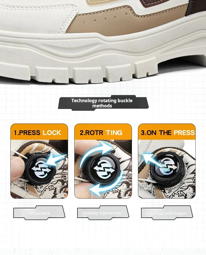 Men's Casual Outdoor Boots Fall Breathable Trendy Versatile Leisure Knob Board Shoes Anti-slip Riding Fashion Sneakers  (Available)