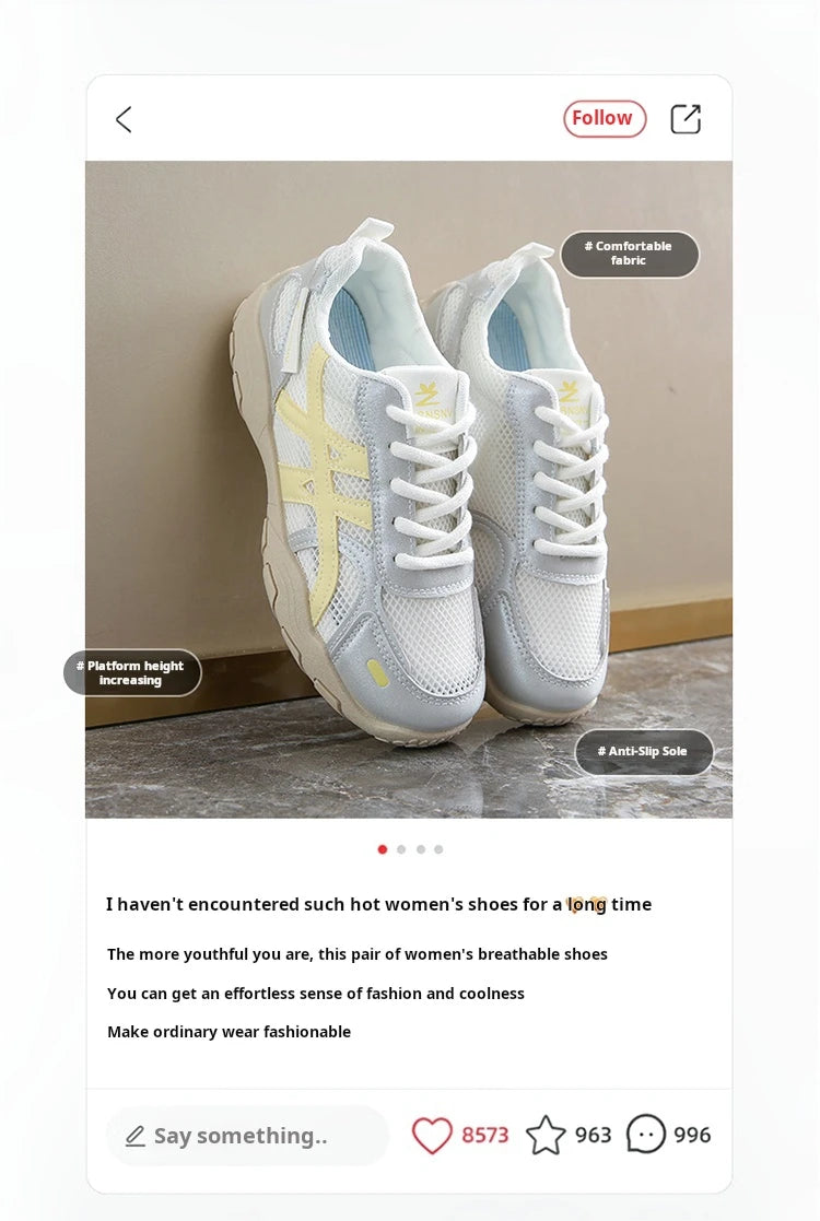 Women's Shoes Casual Platform Shoes Women Round Toe Lace-Up Tennis Vulcanized Sneakers New Style Korean Couple Elderly Shoes