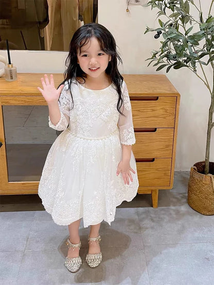 Girls' high-heeled princess shoes model catwalk show silver children's dress shoes shiny stage crystal sandals