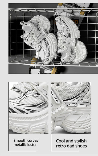White Chunky Sneakers Women Summer Autumn Bling Rhinestones Shoes for Girls Thick Platform Footwear Size 36-44 Shoes for Men