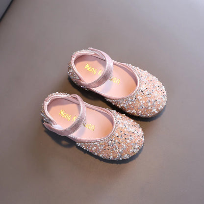 Girl's Princess Shoes Summer Glimmer Round Toe Party Dance Flat Shoe for Girls Spring Size 21-36 Infant Children Mary Janes