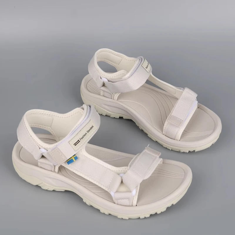 Women's Summer Sports Sandals Breathable Open-Toe Beach Walking Shoes Lightweight Comfortable Flat Sandals for Outdoor Travel
