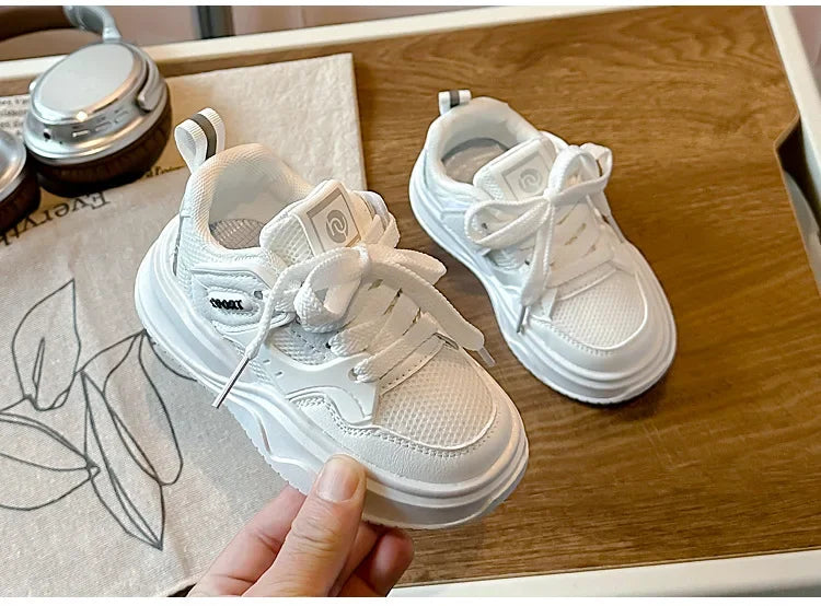 Students Sneakers Soft Sole Girls Running Shoes Mesh Breathable New Fashion Toddle Children Sports Shoes Non-slip Trendy