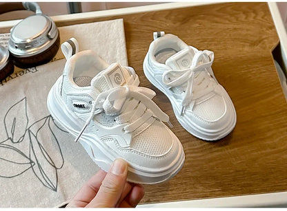Students Sneakers Soft Sole Girls Running Shoes Mesh Breathable New Fashion Toddle Children Sports Shoes Non-slip Trendy