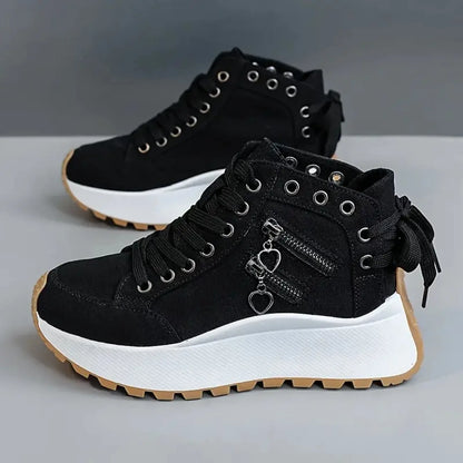 Designer Women Sneakers High Top Denim Canvas Shoes Female Girls Students Canvas Shoes for Women Lace Up Platform Sneakers