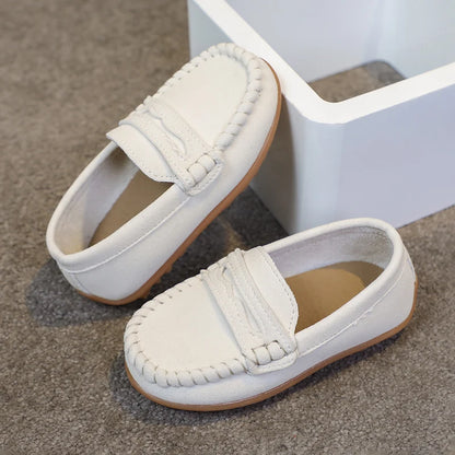 Boys Moccasins Shoes Fashion Solid Color Kids School Causal Shoes Breathable Non-slip Children Slip-on Flats Loafers Size 21-30
