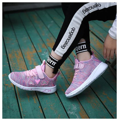 Girls Casual Shoes Children Light Mesh Sneakers Kids Summer Autumn Tenis Cute Sport Cartoon Running Sock Footwear Female