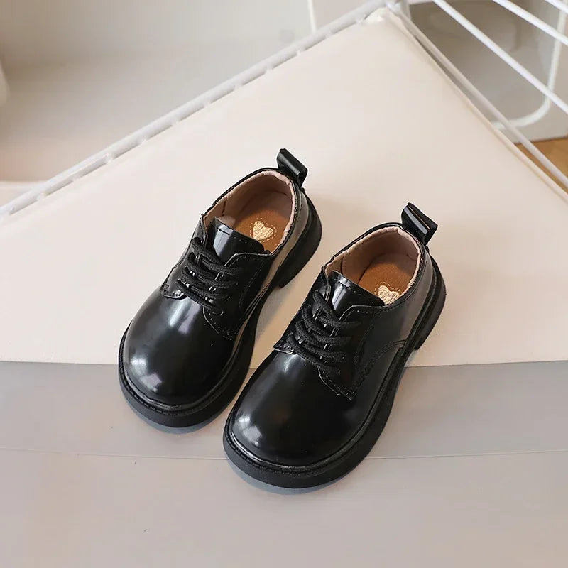 Children Shoes School Uniform Versatile Kids Leather Shoes Black Causal Boys Girls Fashion Performance Flat Shoes Simple Trend