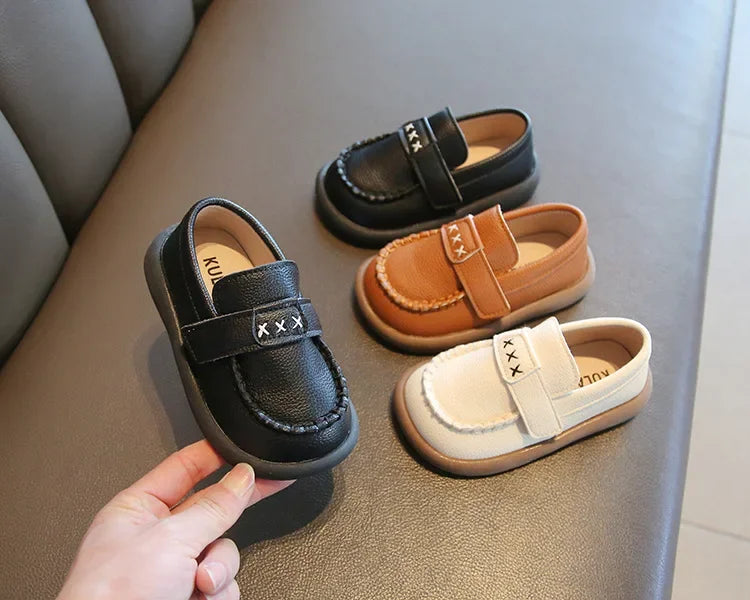 Boys Formal Leather Shoes for Children Kindergarten School Fashion Flats Kids Slip-on Loafers Classic Spring Autumn Korean Style