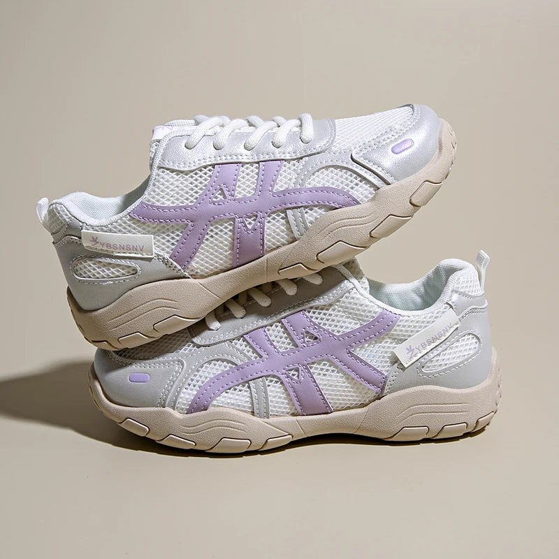 Women's Shoes Casual Platform Shoes Women Round Toe Lace-Up Tennis Vulcanized Sneakers New Style Korean Couple Elderly Shoes