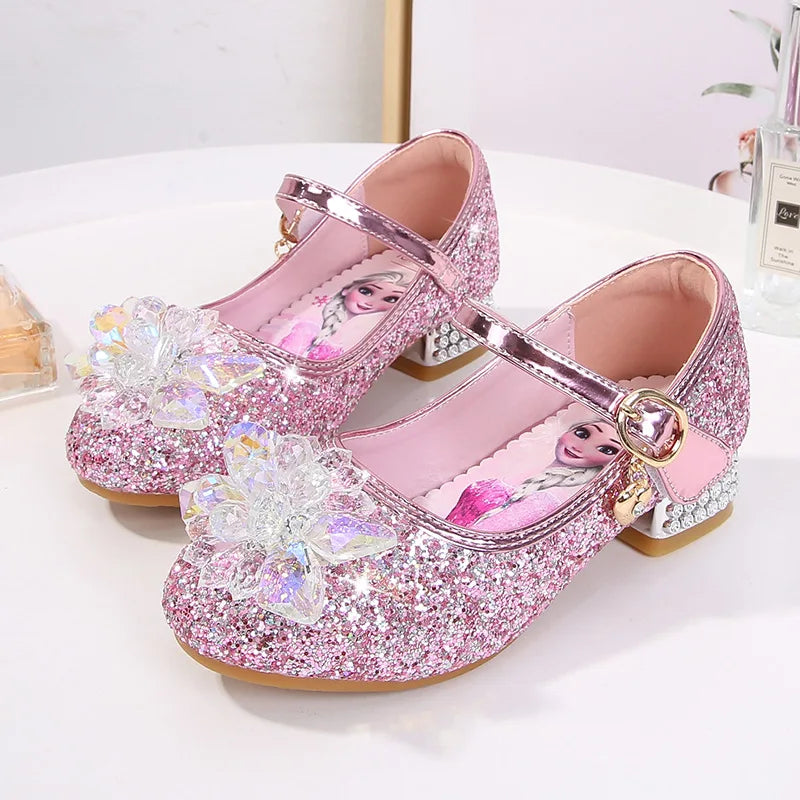 Spring New Children's Shoes Ice And Snow Romance Princess Elsa Shoes Girl's Fashion Sandals Crystal Princess Shoes