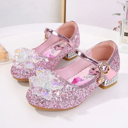Spring New Children's Shoes Ice And Snow Romance Princess Elsa Shoes Girl's Fashion Sandals Crystal Princess Shoes