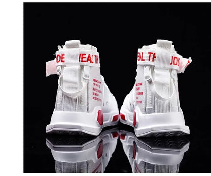 Mens Casual Sneakers High-tops Sneakers Trendy Boys Basketball Sports Tennis Shoes Outdoor Off-road Shoes Couple Sneakers