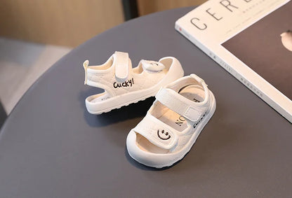 Toddler Sandals Summer Children Shoes Little Kids Sport Sandals Lucky Smile Face Unisex Baby Boys Girls Casual Anti-slip Sandals