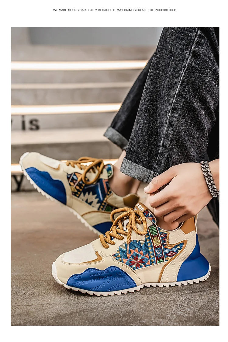 New Men's Sneakers Fashion Skateboard Shoes Outdoor Casual Running Shoes for Men Lace-up Platform Tenis Shoes Zapatillas Hombre