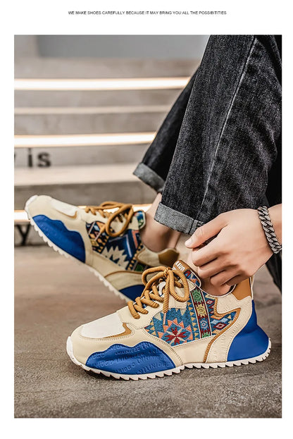 New Men's Sneakers Fashion Skateboard Shoes Outdoor Casual Running Shoes for Men Lace-up Platform Tenis Shoes Zapatillas Hombre