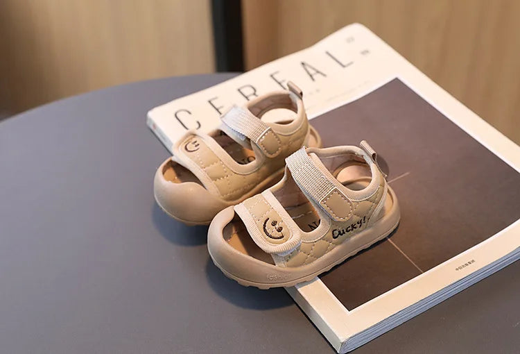 Toddler Sandals Summer Children Shoes Little Kids Sport Sandals Lucky Smile Face Unisex Baby Boys Girls Casual Anti-slip Sandals
