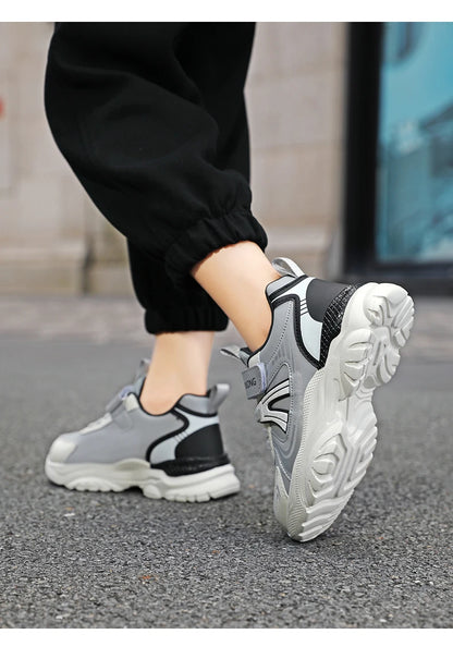 Kids Sneakers Casual Sports Shoes for Children 2025 New Design PU Leather Sneakers Boys Fashion Printed Running Shoes Trainers
