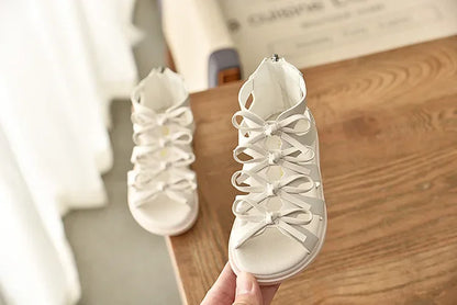 New Summer Kids Sandals for Girl Outdoor Beach Shoes Girls Gladiator Sandals Small Cute Bowknot Baby Toddler Girl Sandals 21-36
