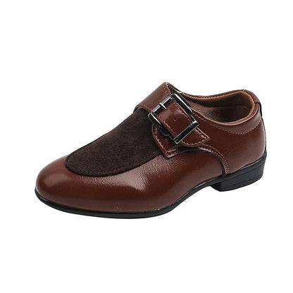 New Boy School Leather Shoes Pointed-toe Kids Formal Uniform Performance Loafers Fashion Versatile Children's Causal Low-heels