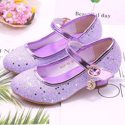 Fairy Girl High Heels Princess Shoes Halloween Cosplay Kids Shiny Sofia Cinderella Aurora Rapunzel Party Dress Up Leather Shoe