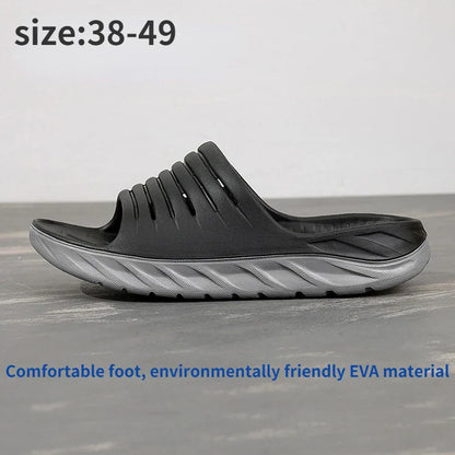 Slippers Men's Summer Large Size 49 Thick-soled Soft Material Arch Shock Absorption Flip-flops Beach Shoes Non-slip Safety Shoes
