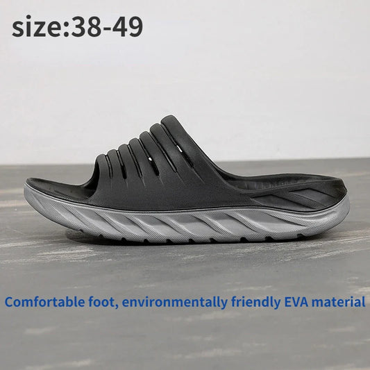 Slippers Men's Summer Large Size 49 Thick-soled Soft Material Arch Shock Absorption Flip-flops Beach Shoes Non-slip Safety Shoes