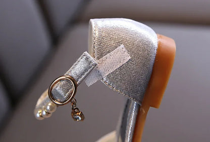 Kids Shoes Summer for Girl Sandals Fashion Sequins Rhinestone Bow Girls Princess Shoe Soft Bottom