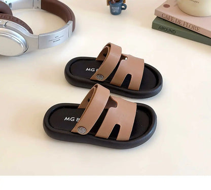 Summer New Children Sandals for Girls Boys Fashion Korean Style Soft Non-slip Versatile Chic Open-toe Casual Beach Shoes