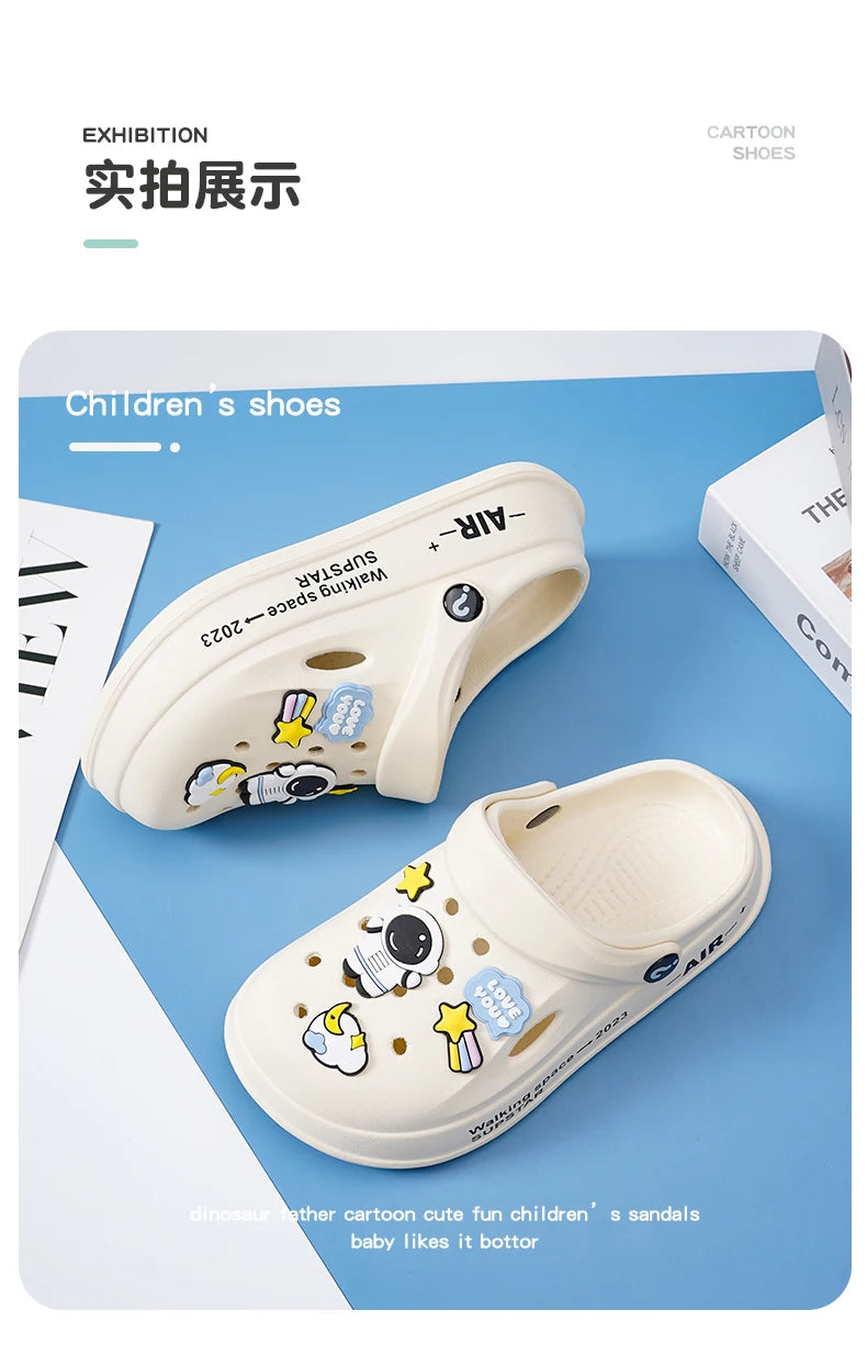 Kids Summer Sandals EVA Design Children Slippers Soft Non Slip Platform Slides Outdoor Garden Shoes High Quality Fashion Shoes