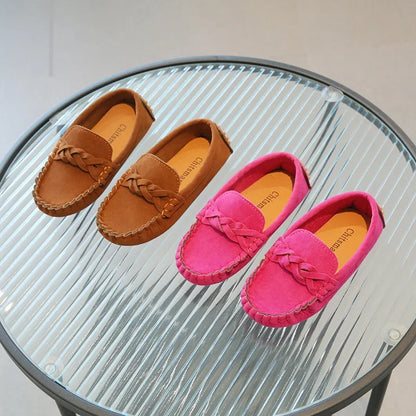 Boys Leather Shoes Fashion Kids Flats Loafers Slip-on Moccasins Classic Children Party Shoes 2024 Spring Autumn Soft Breathable