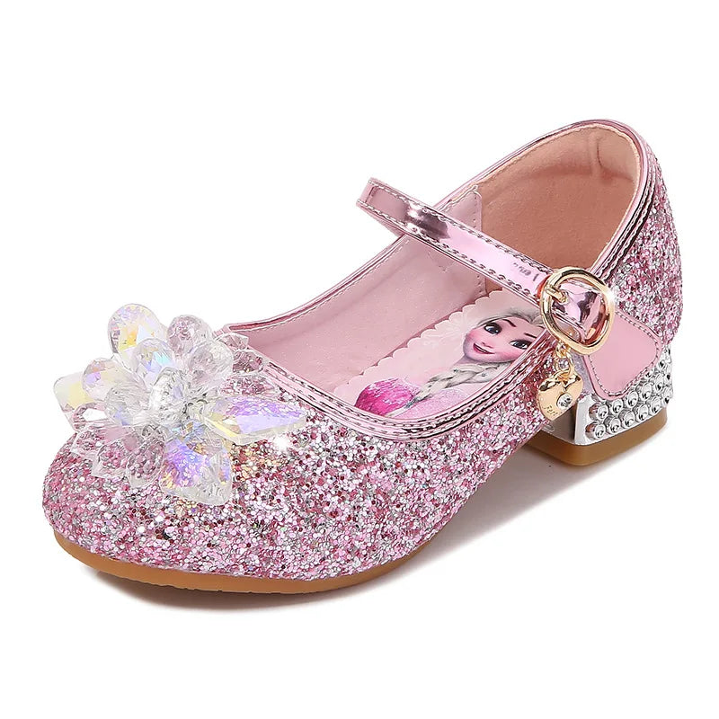 Spring New Children's Shoes Ice And Snow Romance Princess Elsa Shoes Girl's Fashion Sandals Crystal Princess Shoes