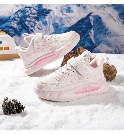 Children's Sneakers Autumn Winter Boys Sport Shoes Girls Plush Cashmere Warm Lined Casual Shoes Studnet Shoes Teen Running Flats