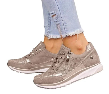 New Women's Wear-resistant Wedge Sneakers Lightweight Female Shoes Womens Vulcanized Shoes Breathable Shoes