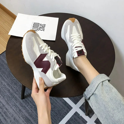 Women's Sneakers Hot-selling Fashionable Breathable Lace Comfortable Women's Shoes Casual Thick Sole Brand Running Sports Shoes