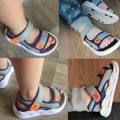 Summer Baby Sandals Solid Color Baby Boy Sandals Soft Sole Anti-slip Boys Girls Sandals Toddler Baby Shoes Beach