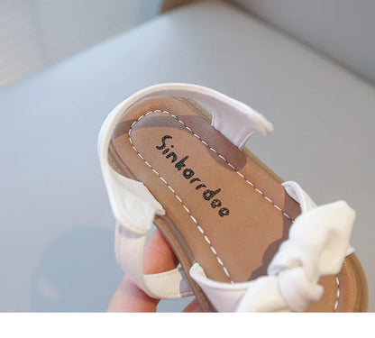 Girls Princess Sandals with Bow-knot Fashion Classic Baby Kids Beach Shoes Children Summer Sandals Simple Size 21-30 Hot Sale